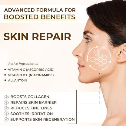 All Natural Pure 20% Vitamin C Serum + 6 Active Boosters for Dark Spots, Wrinkles, Brightening, Hydrating, Even Tone & Healthy Glow with Niacinamide, Hyaluronic Acid, Ferulic Acid, Vitamin E