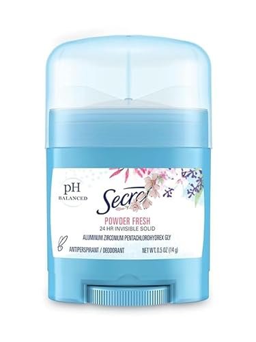 Secret Invisible Solid Antiperspirant and Deodorant, Powder Fresh, 0.5 Ounce Travel Size (Pack of 3) - görsel 1