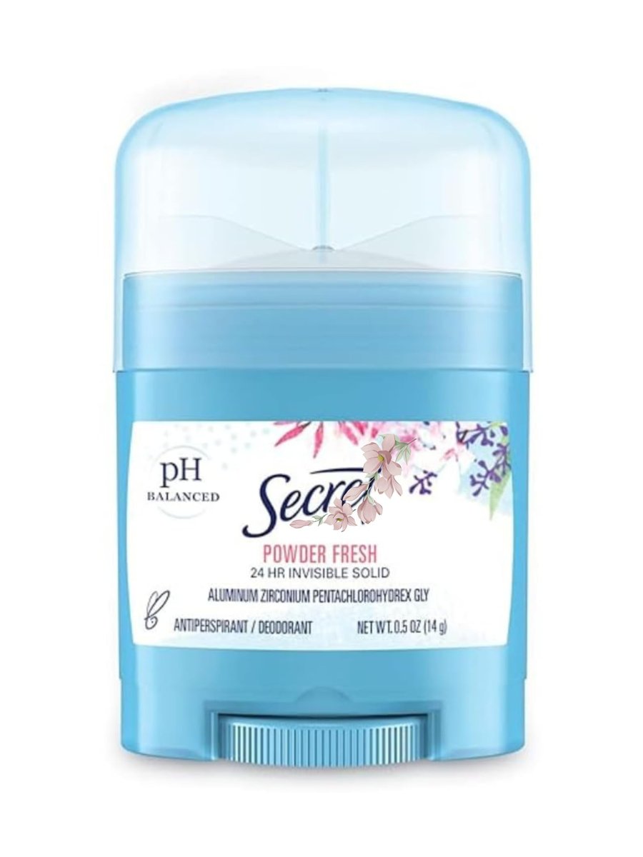 Secret Invisible Solid Antiperspirant and Deodorant, Powder Fresh, 0.5 Ounce Travel Size (Pack of 3) - görsel 2