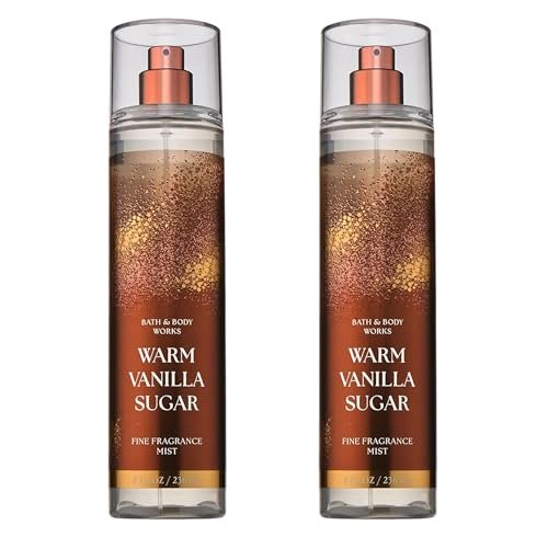 Bath & Body Works Warm Vanilla Sugar Fine Fragrance Mist - 2 Pack, 8 fl oz Each, Long-Lasting Body Spray for Women Avelisse