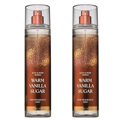 Bath & Body Works Warm Vanilla Sugar Fine Fragrance Mist - 2 Pack, 8 fl oz Each, Long-Lasting Body Spray for Women Avelisse