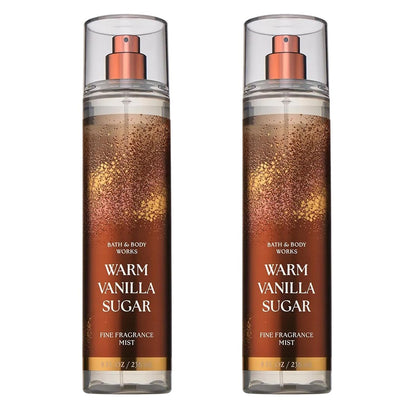 Bath & Body Works Warm Vanilla Sugar Fine Fragrance Mist - 2 Pack, 8 fl oz Each, Long-Lasting Body Spray for Women Avelisse