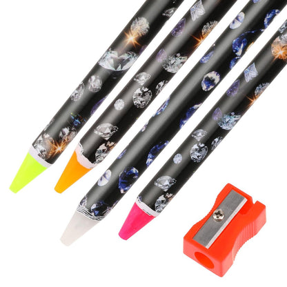 Hariendny 4 Pack Rhinestone Picker Tool - Adhesive Resin Picker Pencil for Nail Art, Gem Pick Up Tools with Sharpener