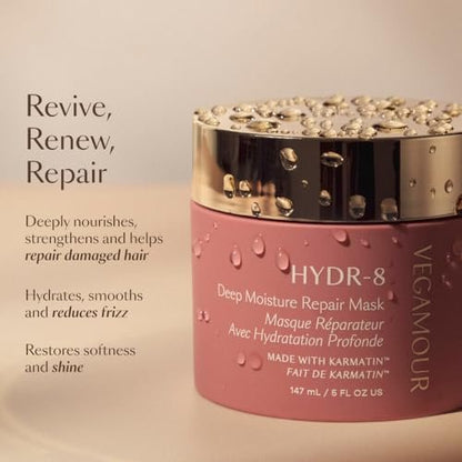 VEGAMOUR HYDR-8 Deep Moisture Repair Mask – Sulfate-Free Deep Conditioner for Dry, Damaged, Frizzy Hair, Floral & Vanilla Scent, 5 fl. oz. Avelisse
