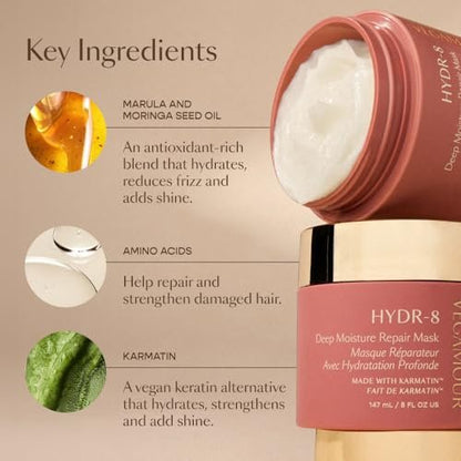 VEGAMOUR HYDR-8 Deep Moisture Repair Mask – Sulfate-Free Deep Conditioner for Dry, Damaged, Frizzy Hair, Floral & Vanilla Scent, 5 fl. oz. Avelisse