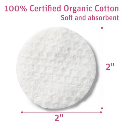 Simply Soft Premium Organic Cotton Rounds, 100 Count (Pack of 3) – 100% Certified Organic, Hypoallergenic, Lint-Free Cotton Pads for Skincare & Cosmetics