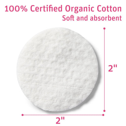 Simply Soft Premium Organic Cotton Rounds, 100 Count (Pack of 3) – 100% Certified Organic, Hypoallergenic, Lint-Free Cotton Pads for Skincare & Cosmetics