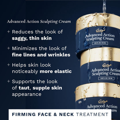 City Beauty Advanced Action Sculpting Cream - Firming Cream for Saggy Jawline, Drooping Face & Neck Wrinkles Avelisse