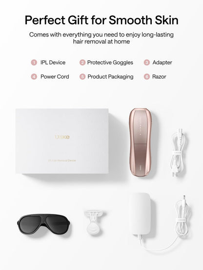Ulike Air 10 IPL Laser Hair Removal Device for Women and Men – 65°F Ice-Cooling, Dual Lights, Skin Sensor & USHR Mode, Nearly Painless and Long-Lasting Results, Pink Avelisse