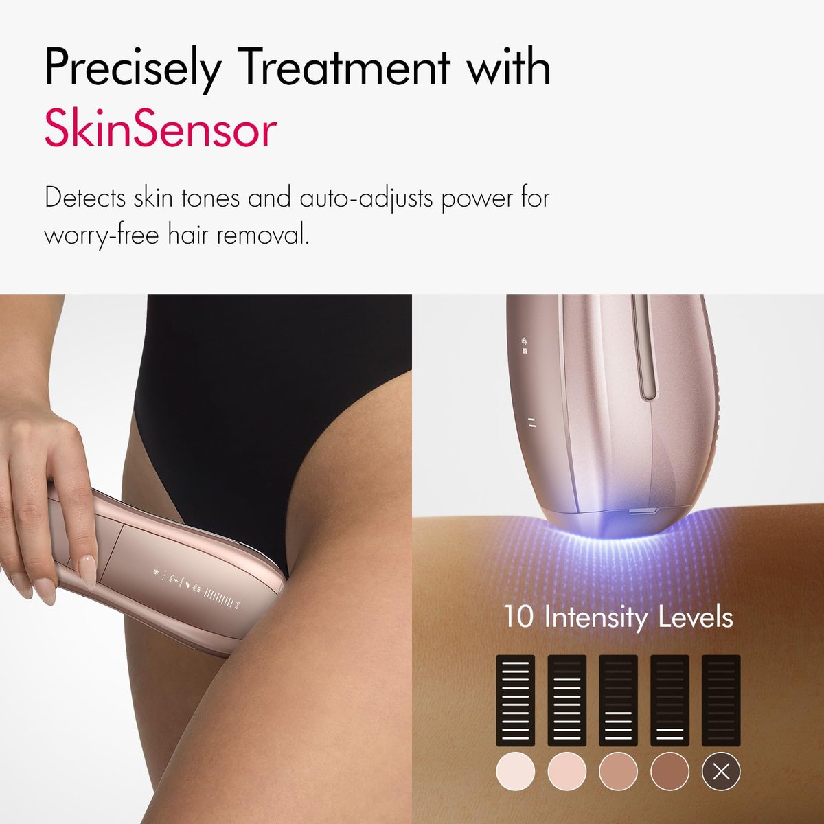 Ulike Air 10 IPL Laser Hair Removal Device for Women and Men – 65°F Ice-Cooling, Dual Lights, Skin Sensor & USHR Mode, Nearly Painless and Long-Lasting Results, Pink Avelisse