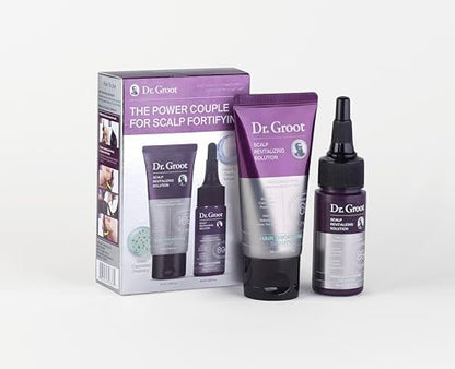 Dr. Groot Scalp Revitalizing Solution Travel Set for Hair Loss - Korean Hair Care with Rosemary Oil, Hair Thickening Shampoo & Miracle In-Shower Treatment, TSA Approved (3-Pack, 1.01 Fl Oz Each) Avelisse