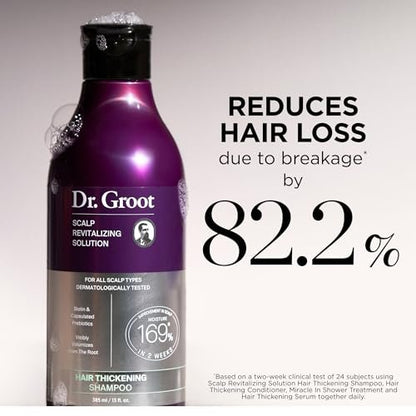 Dr. Groot Scalp Revitalizing Solution Travel Set for Hair Loss - Korean Hair Care with Rosemary Oil, Hair Thickening Shampoo & Miracle In-Shower Treatment, TSA Approved (3-Pack, 1.01 Fl Oz Each) Avelisse