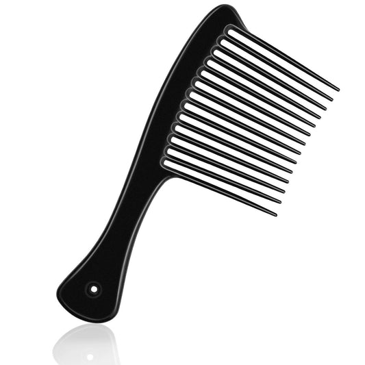 HDAJY Wide Tooth Comb - Large Thickened Detangling Comb for Wet Curly & Straight Hair, Round Smooth Teeth, No Hair Damage, Black