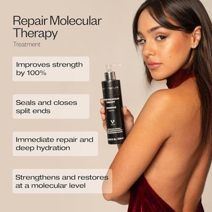 abril et nature Professional Mask Molecular Therapy - Restructures, Repairs, and Fills Hair Fiber - Nourishing & Hydrating - For Damaged, Overprocessed, or Aging Hair - Vegan - 200 ml