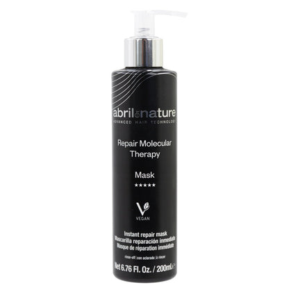 abril et nature Professional Mask Molecular Therapy - Restructures, Repairs, and Fills Hair Fiber - Nourishing & Hydrating - For Damaged, Overprocessed, or Aging Hair - Vegan - 200 ml