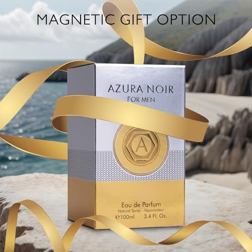 Azura Noir for Men Eau De Parfum - Woody Spicy Long-Lasting Cologne with Lemon, Ginger, Mint & Lavender - 100ml Avelisse