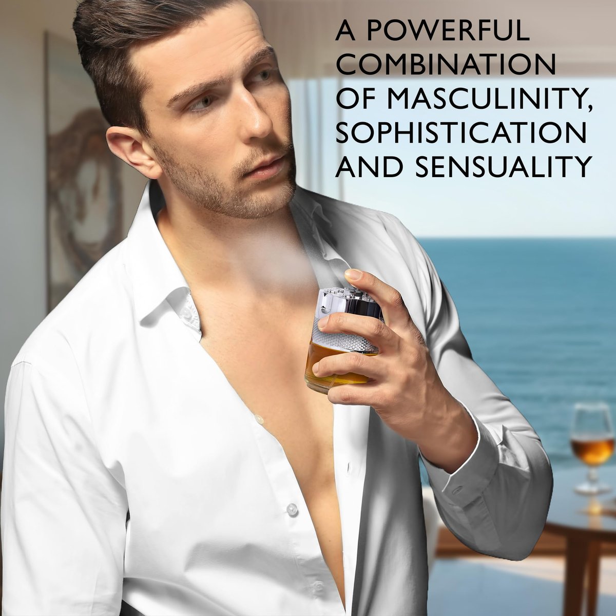 Azura Noir for Men Eau De Parfum - Woody Spicy Long-Lasting Cologne with Lemon, Ginger, Mint & Lavender - 100ml Avelisse