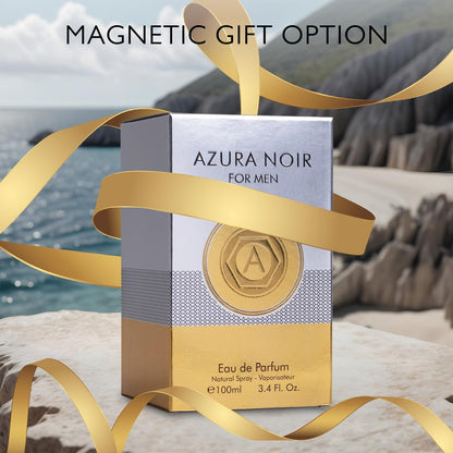 Azura Noir for Men Eau De Parfum - Woody Spicy Long-Lasting Cologne with Lemon, Ginger, Mint & Lavender - 100ml Avelisse
