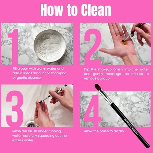 Beauty Junkees Flat Concealer Brush Under Eye - Small Concealer Brush for Foundation, Eyebrows, Nose Contour, Color Corrector, Cream & Powder Cosmetics - Synthetic Bristles - görsel 12