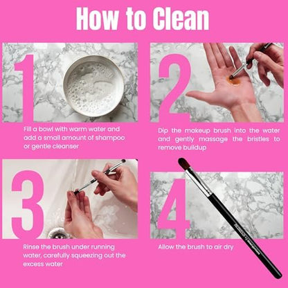 Beauty Junkees Flat Concealer Brush Under Eye - Small Concealer Brush for Foundation, Eyebrows, Nose Contour, Color Corrector, Cream & Powder Cosmetics - Synthetic Bristles