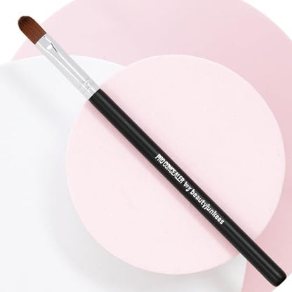 Beauty Junkees Flat Concealer Brush Under Eye - Small Concealer Brush for Foundation, Eyebrows, Nose Contour, Color Corrector, Cream & Powder Cosmetics - Synthetic Bristles