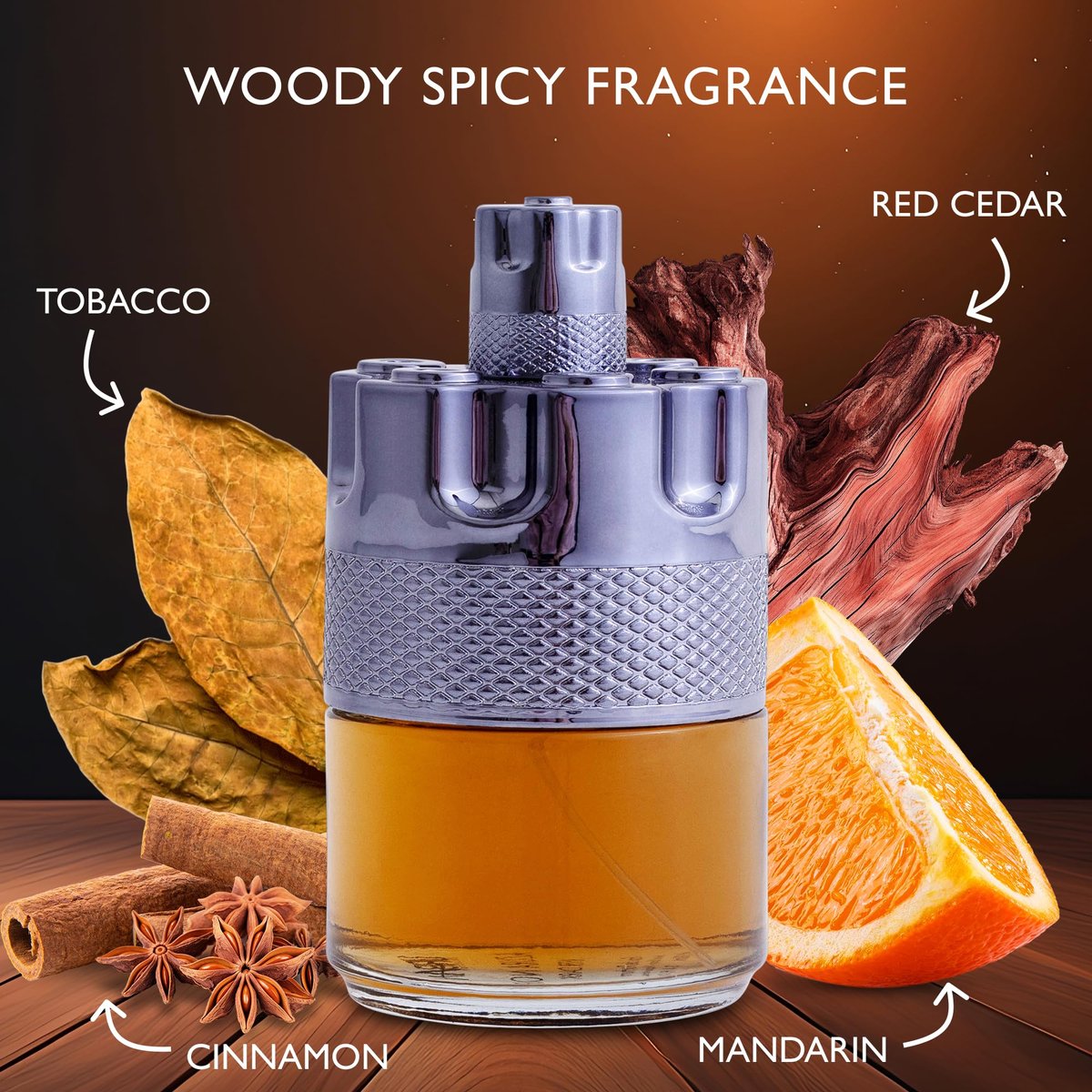 Azura Noir After Dark Eau De Parfum for Men - Woody Spicy Long-Lasting Cologne, Top Notes of Lemon, Mandarin Orange, Lavender & Cinnamon, 100ml Avelisse