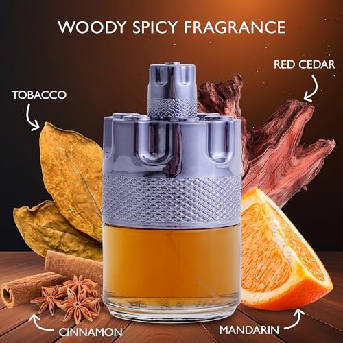 Azura Noir After Dark Eau De Parfum for Men - Woody Spicy Long-Lasting Cologne, Top Notes of Lemon, Mandarin Orange, Lavender & Cinnamon, 100ml Avelisse