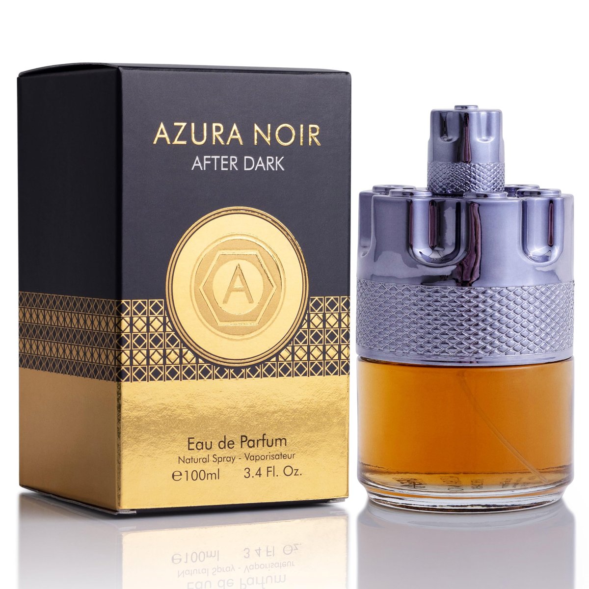 Azura Noir After Dark Eau De Parfum for Men - Woody Spicy Long-Lasting Cologne, Top Notes of Lemon, Mandarin Orange, Lavender & Cinnamon, 100ml Avelisse