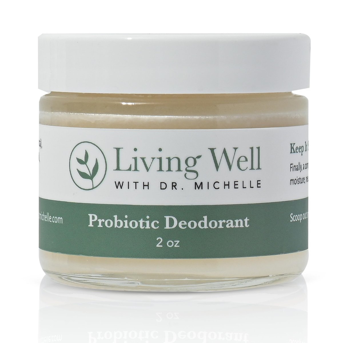Living Well with Dr. Michelle Probiotic Whole Body Deodorant Cream | Unscented, Aluminum-Free & Paraben-Free | Natural Deodorant for Sensitive Skin, Underarms & Beyond Avelisse