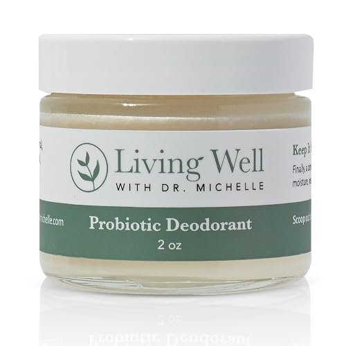 Living Well with Dr. Michelle Probiotic Whole Body Deodorant Cream | Unscented, Aluminum-Free & Paraben-Free | Natural Deodorant for Sensitive Skin, Underarms & Beyond Avelisse