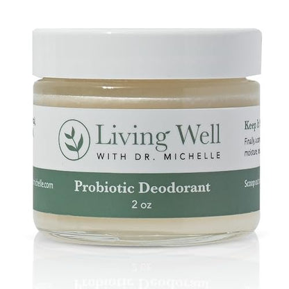 Living Well with Dr. Michelle Probiotic Whole Body Deodorant Cream | Unscented, Aluminum-Free & Paraben-Free | Natural Deodorant for Sensitive Skin, Underarms & Beyond Avelisse