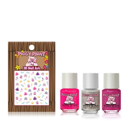 Piggy Paint 100% Non-Toxic Girls Nail Polish Gift Set - Sparkle, Sparkle! - Safe, Cruelty-Free, Vegan, Low Odor for Kids (4 Pack, 0.13 Fl Oz Each) Avelisse