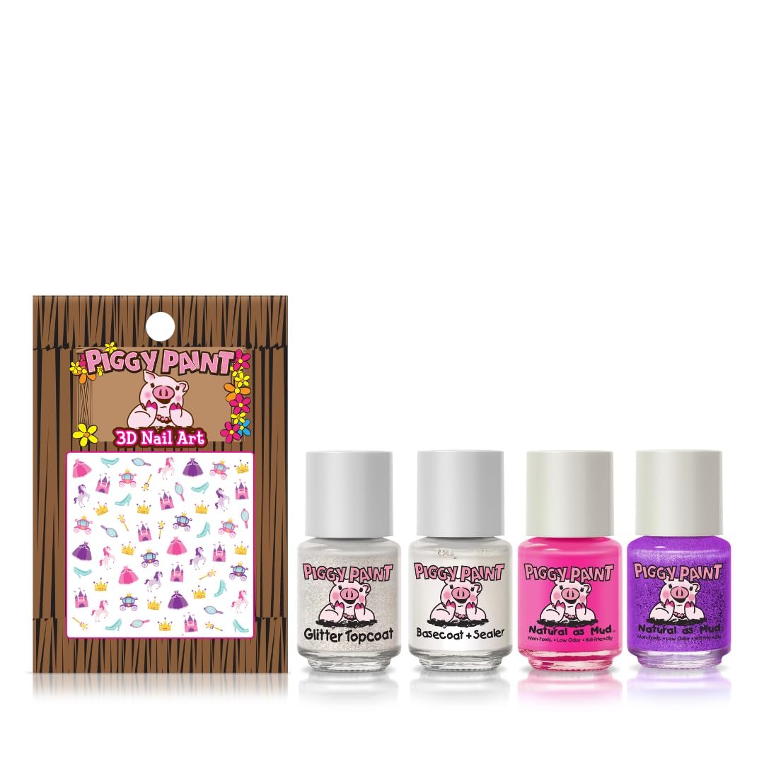 Piggy Paint Showstopper Starter Set: 100% Non-Toxic, Cruelty-Free Kids Nail Polish (4-Pack) Avelisse