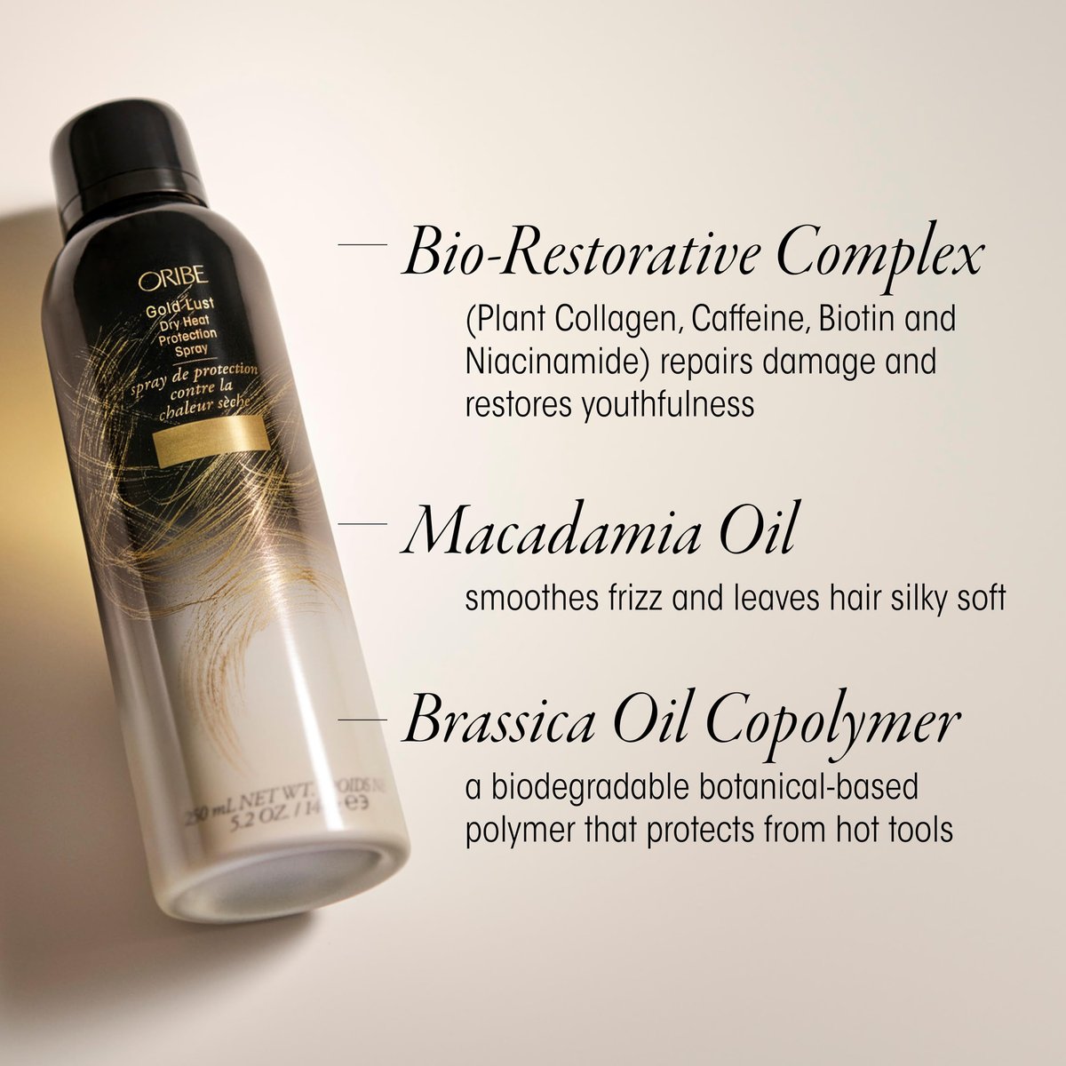 Oribe Gold Lust Dry Heat Protection Spray - Heat Protectant for Dry Hair, 5.2 oz Avelisse