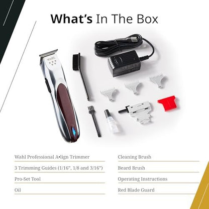 Wahl Professional 5 Star Align Trimmer - Cordless Narrow T-Blade Trimmer for Precision Beard & Mustache Grooming Avelisse
