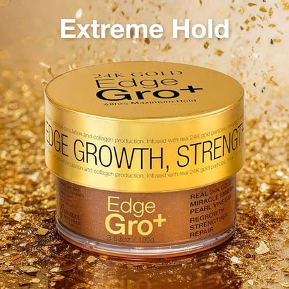 Lux Collection Edge Control Gel for 4C Hair - Maximum Hold 48 Hour Edge Control with Castor Oil & Biotin, 3.53 oz