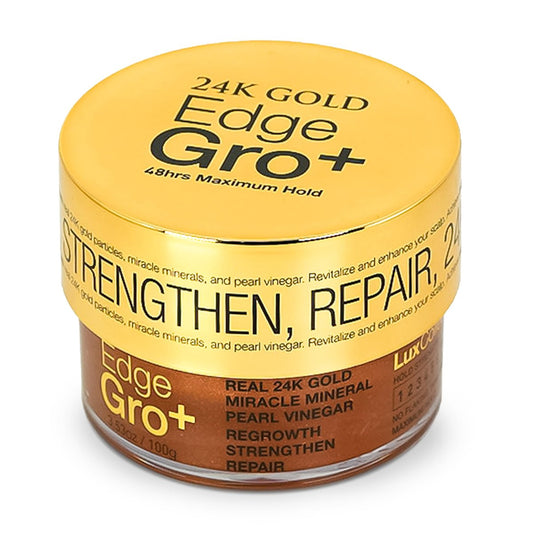 Lux Collection Edge Control Gel for 4C Hair - Maximum Hold 48 Hour Edge Control with Castor Oil & Biotin, 3.53 oz