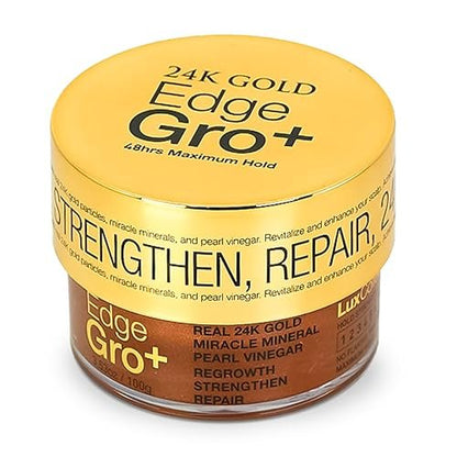 Lux Collection Edge Control Gel for 4C Hair - Maximum Hold 48 Hour Edge Control with Castor Oil & Biotin, 3.53 oz