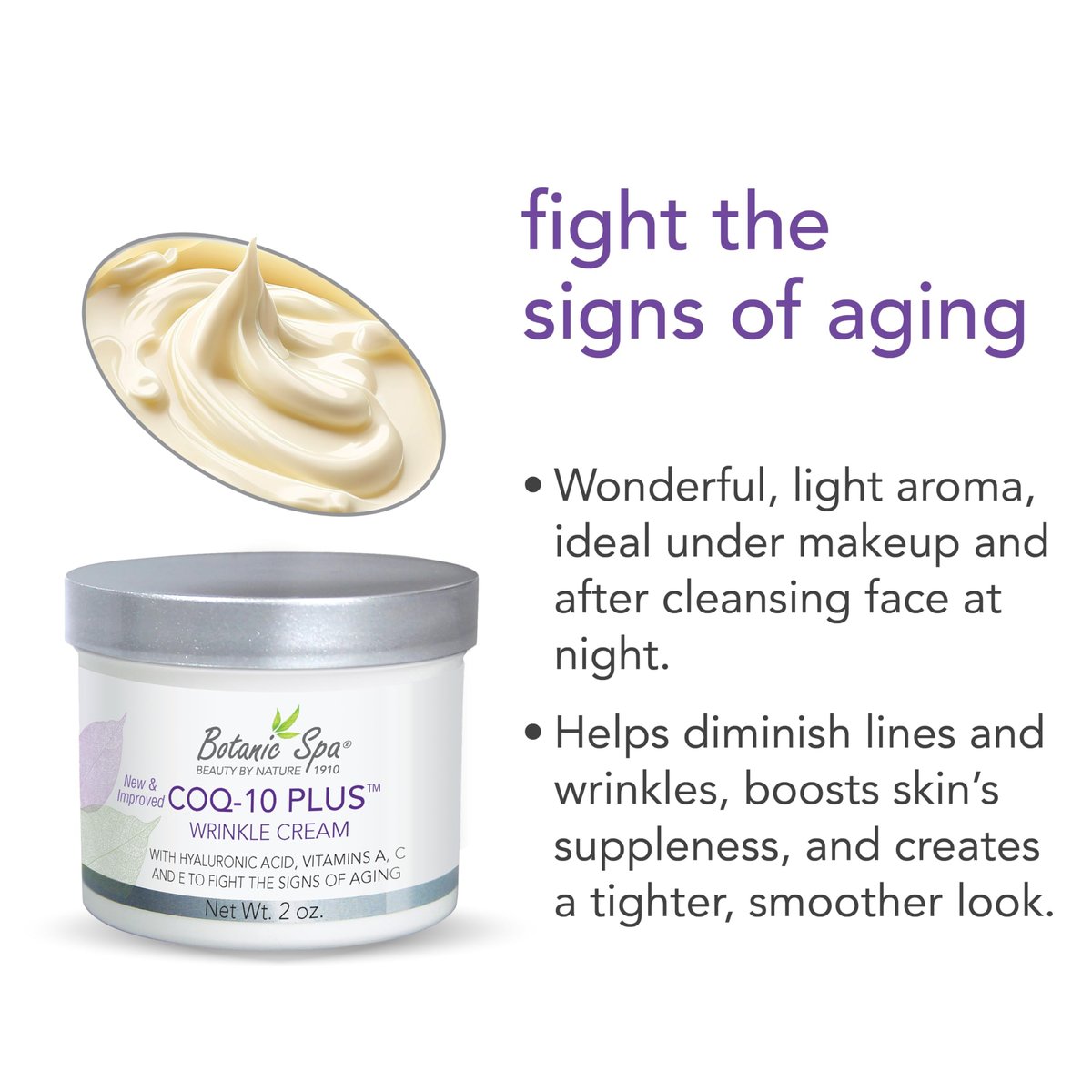 Botanic Spa CoQ-10 Plus Wrinkle Cream – Hyaluronic Acid, Vitamins A, C & E – Diminish Lines & Wrinkles – 2 oz - görsel 9