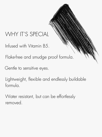 SWEED Lash Lift Mascara - Lightweight, Flake-Free, Smudge-Proof with Vitamin B5 | Vegan & Cruelty-Free Clean Beauty (Black, 0.27 oz) Avelisse