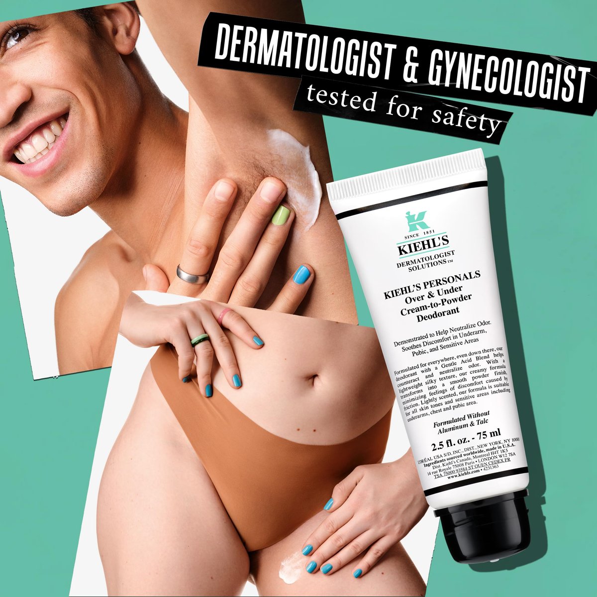 Kiehl's Since 1851 All Over Deodorant Treatment - Whole Body Deodorant for Women and Men - 75ml Avelisse