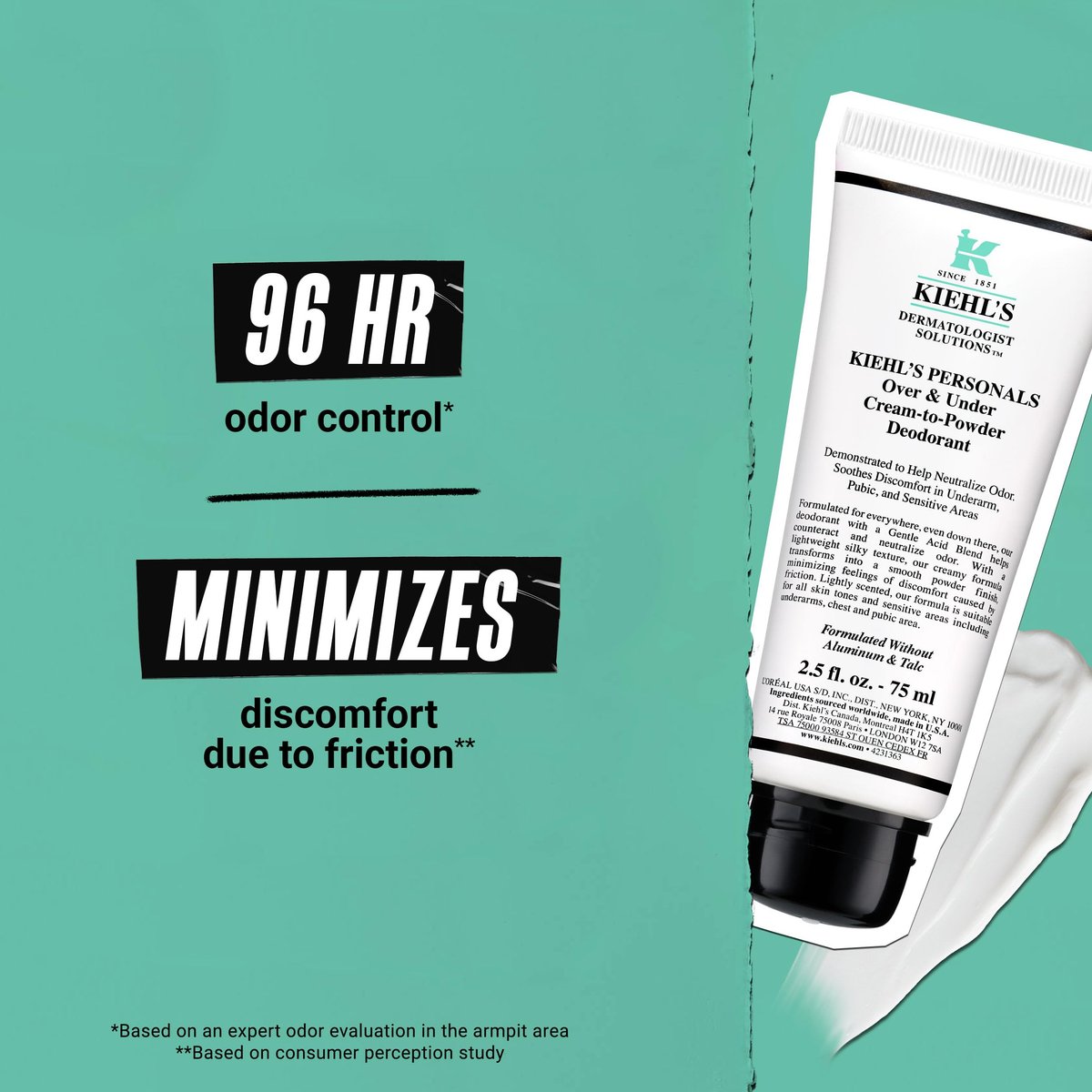 Kiehl's Since 1851 All Over Deodorant Treatment - Whole Body Deodorant for Women and Men - 75ml Avelisse
