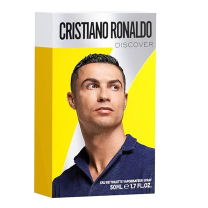 Cristiano Ronaldo CR7 Discover Eau de Toilette for Men - Long-Lasting Cologne Spray with Orange, Vetiver, Patchouli - 1.7 oz