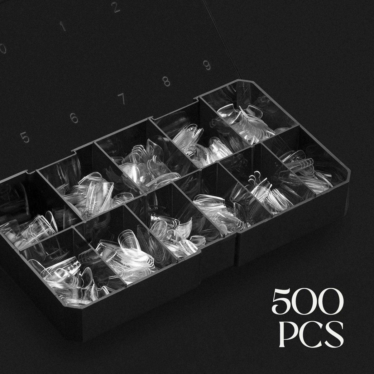 Apres Gel-X Natural Square Extra Short Tip Box (500pc) – 11 Sizes 00-9, Premium Gel Nail Tips Avelisse