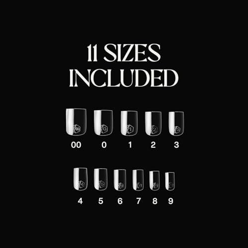 Apres Gel-X Natural Square Extra Short Tip Box (500pc) – 11 Sizes 00-9, Premium Gel Nail Tips Avelisse
