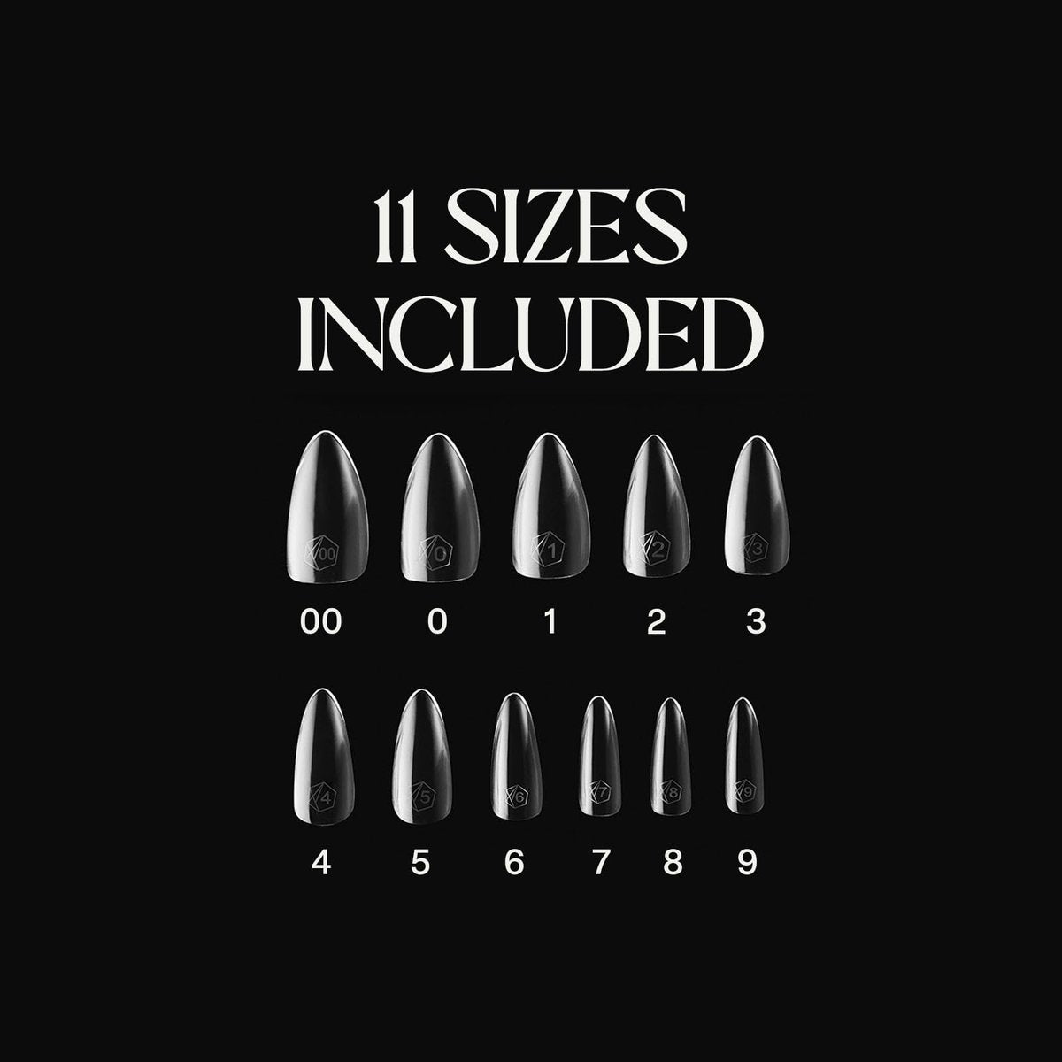 Aprés Gel-X Natural Stiletto Short Tip Box - 500pc Gel-X Nail Tips, 11 Sizes 00-9, Premium Clear Plastic Avelisse