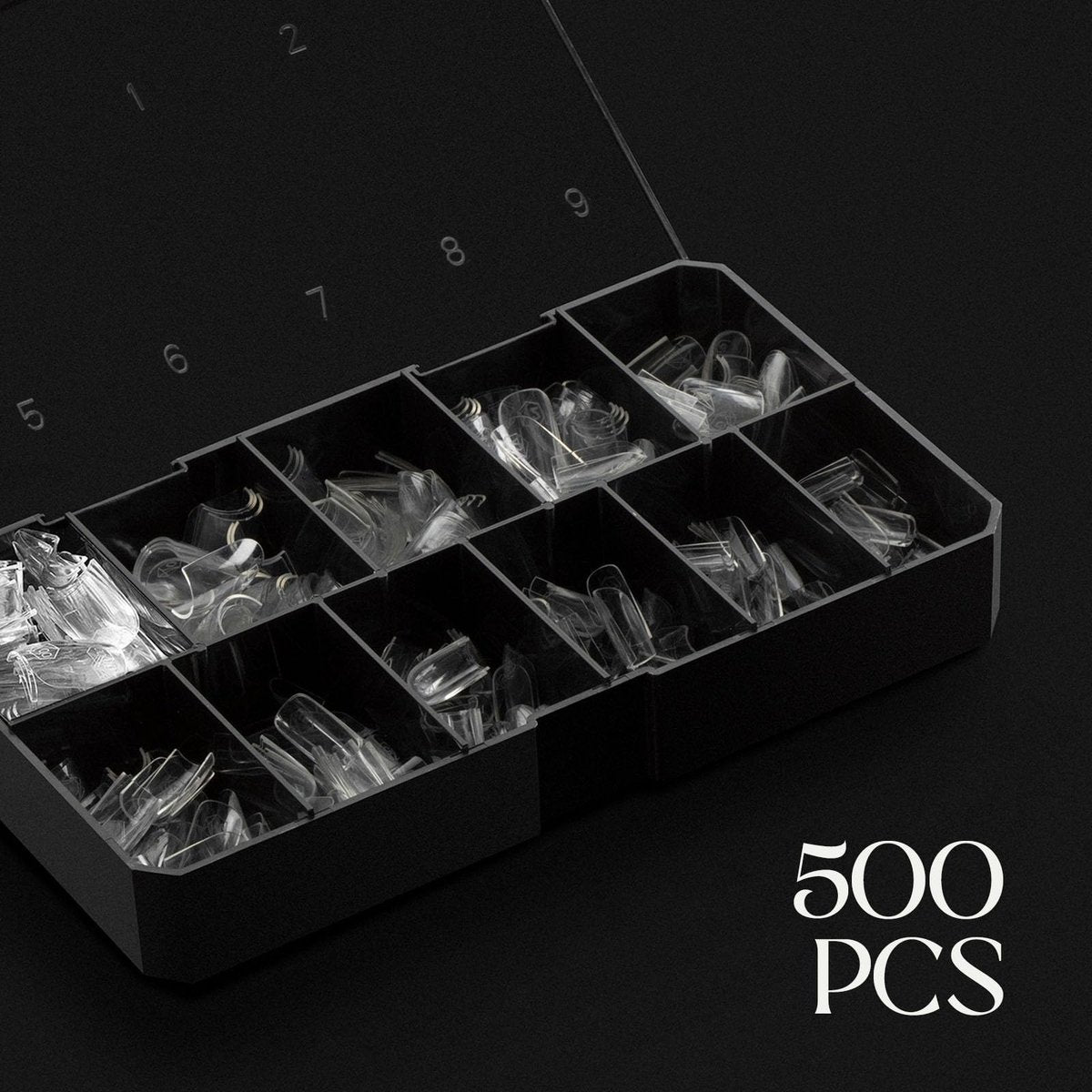 Aprés Gel-X® Sculpted Square Short Tip Box | 500pc Gel-X Nail Tips, 11 Sizes 00-9, Premium Quality for Professional Nail Extension Avelisse