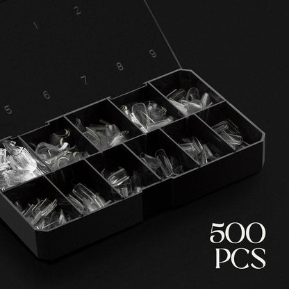 Aprés Gel-X® Sculpted Square Short Tip Box | 500pc Gel-X Nail Tips, 11 Sizes 00-9, Premium Quality for Professional Nail Extension Avelisse