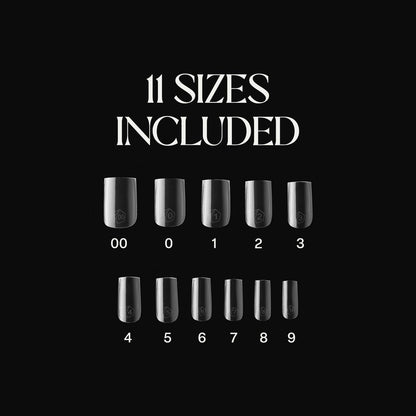 Aprés Gel-X® Sculpted Square Short Tip Box | 500pc Gel-X Nail Tips, 11 Sizes 00-9, Premium Quality for Professional Nail Extension Avelisse