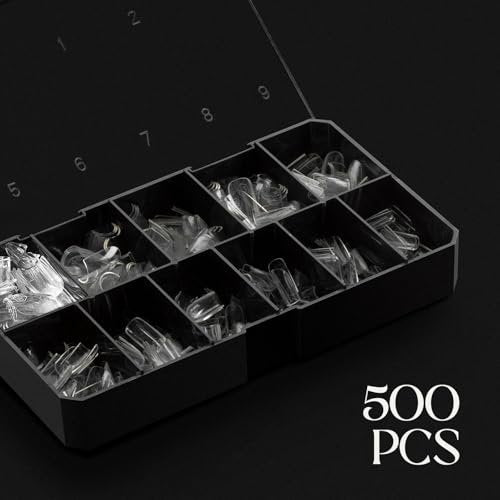 Aprés Gel-X® Sculpted Square Short Tip Box | 500pc Gel-X Nail Tips, 11 Sizes 00-9, Premium Quality for Professional Nail Extension Avelisse